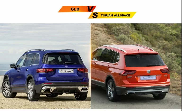 Đuôi Xe Volkswagen Tiguan và Mercedes-Benz GLB 200